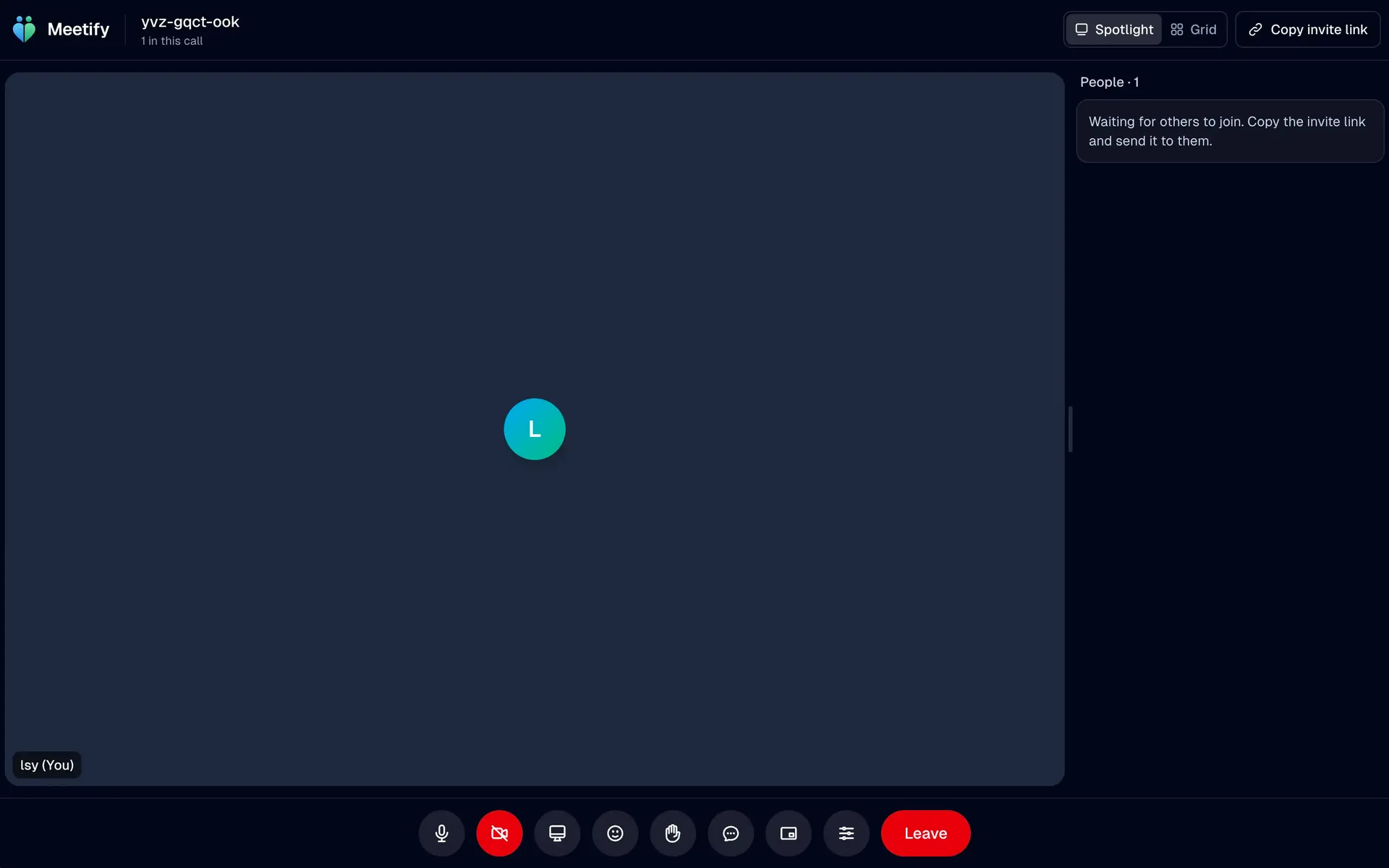 Meetify: In a call