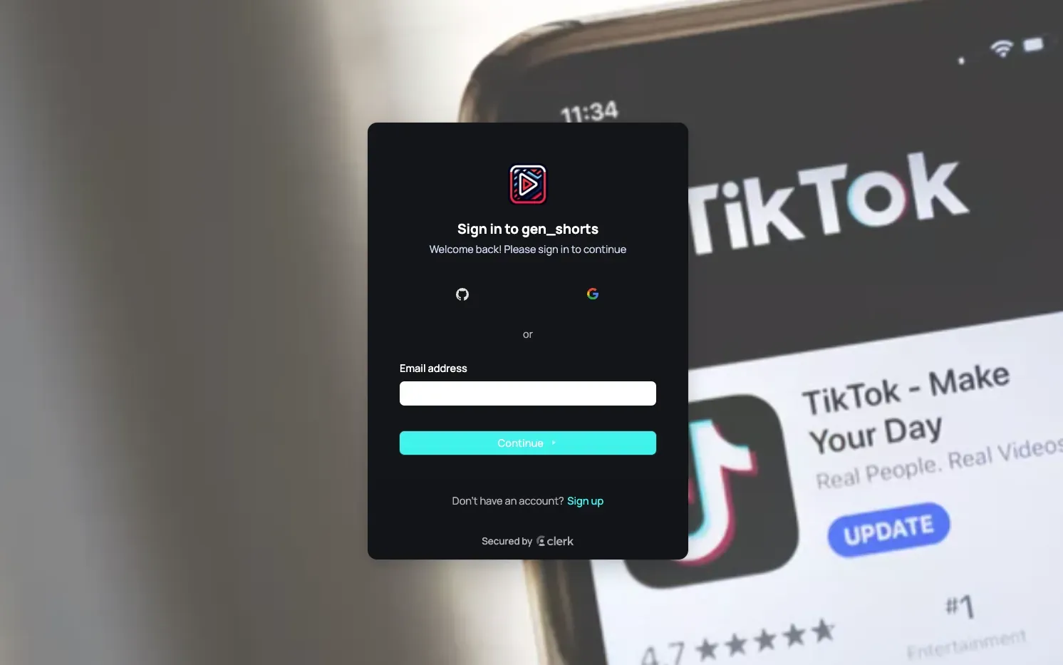 Gen shorts screenshot