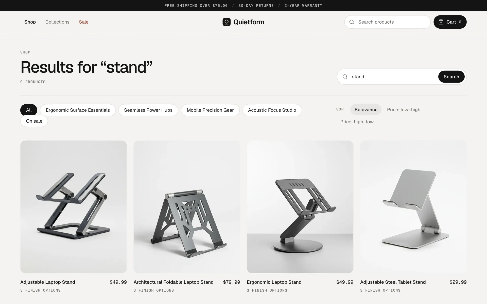 Quietform: Search